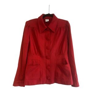 Cabi #3906 Women's Spencer Jacket Size Small Red Valentine Career Button Up